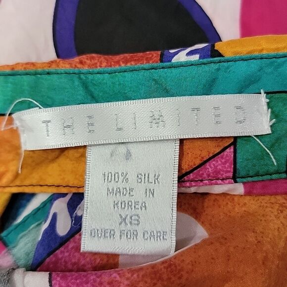 THE LIMITED Vintage Button Front Silk Retro Top size XS - Picture 6 of 8